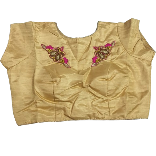 Raw Silk Gold Designer Blouse 121